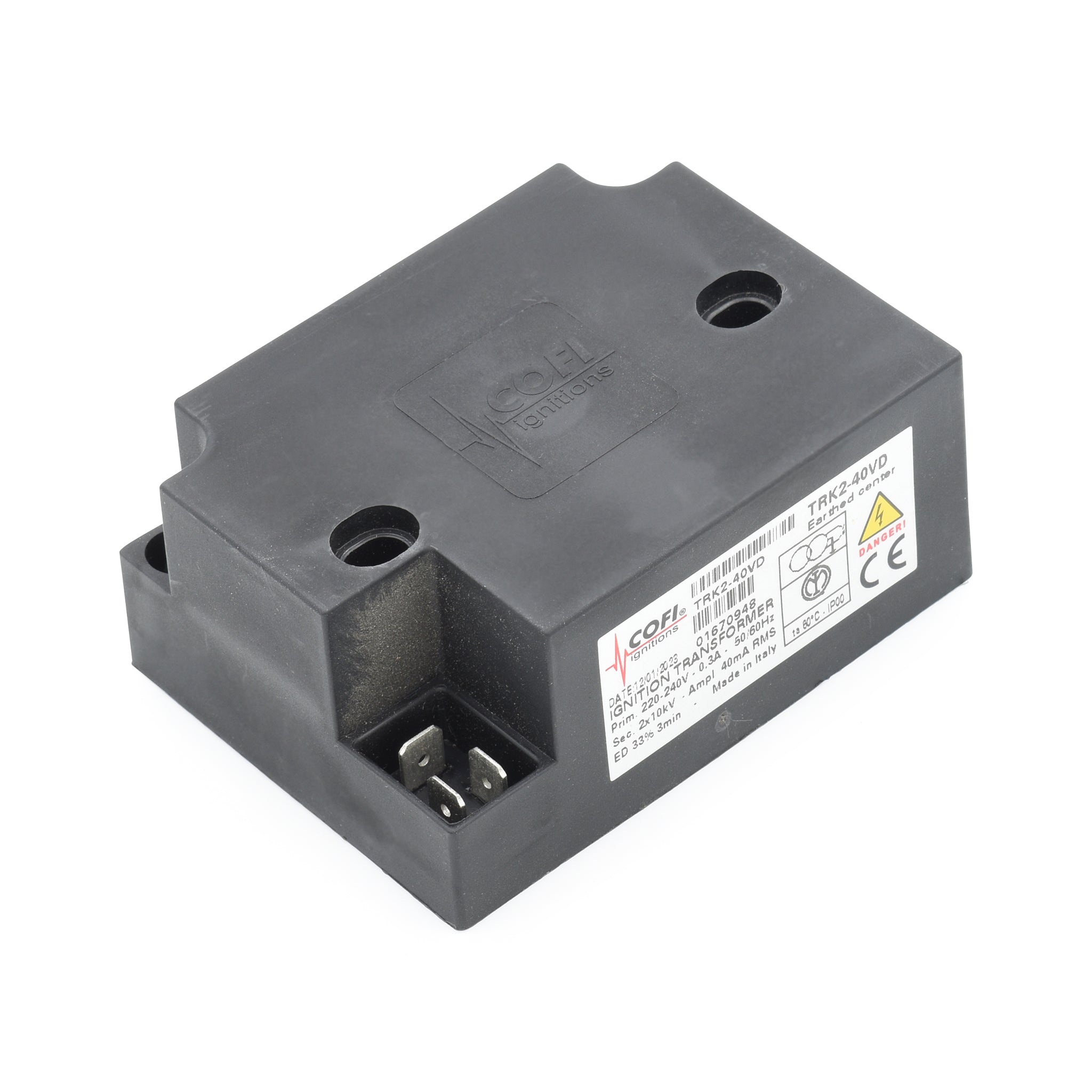 Cofi Electronic Ignition Transformer TRK2-40VD: 220-240V, 2x10kV